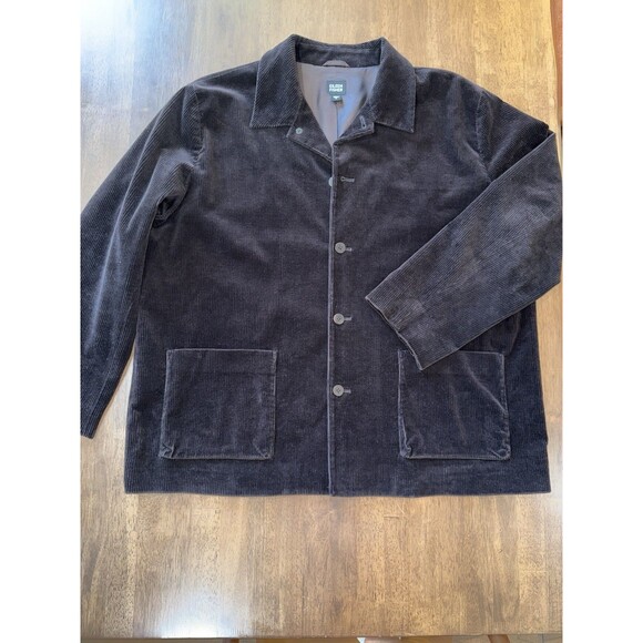 Eileen Fisher L Brown Corduroy Button Jacket Wide Wale Cotton Spandex Lined Coat - Picture 6 of 11